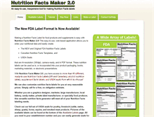 Tablet Screenshot of nutritionfactsmaker.com